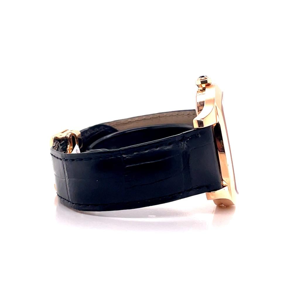 Black Alligator Leather Watch Strap for Cartier Drive Retrograde VGNM0005