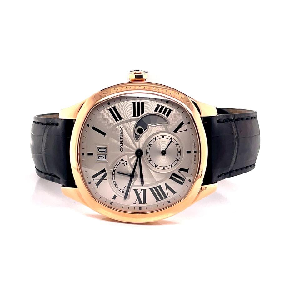Black Alligator Leather Watch Strap for Cartier Drive Retrograde VGNM0005