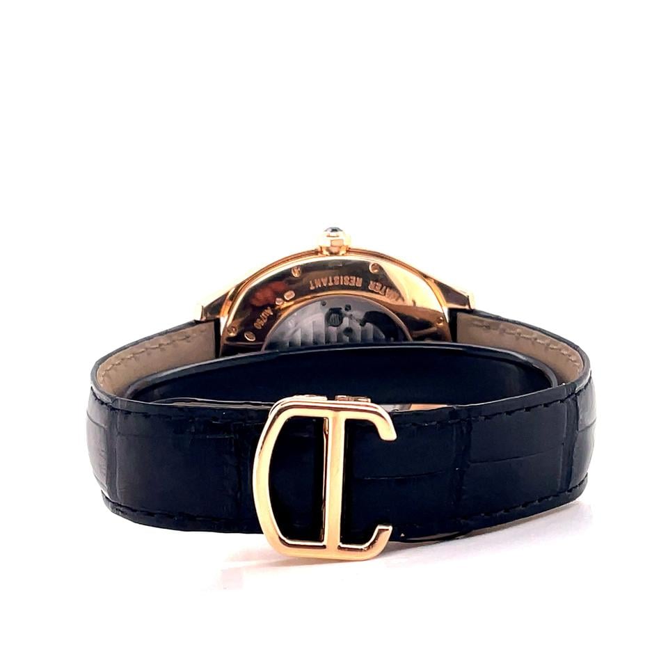 Black Alligator Leather Watch Strap for Cartier Drive Retrograde VGNM0005