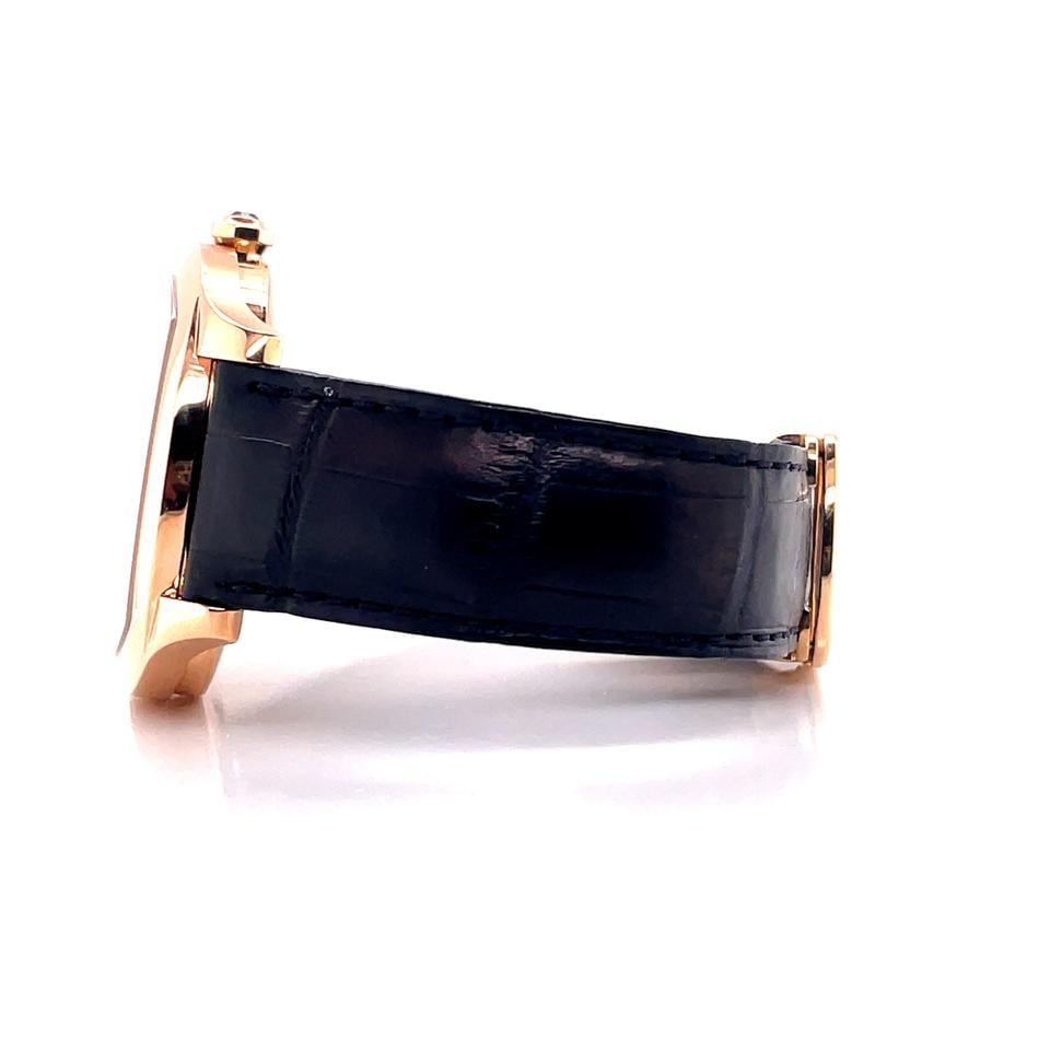 Black Alligator Leather Watch Strap for Cartier Drive Retrograde VGNM0005