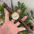 Handcrafted Classic Brown Double-Sided Alligator Leather Watch Strap