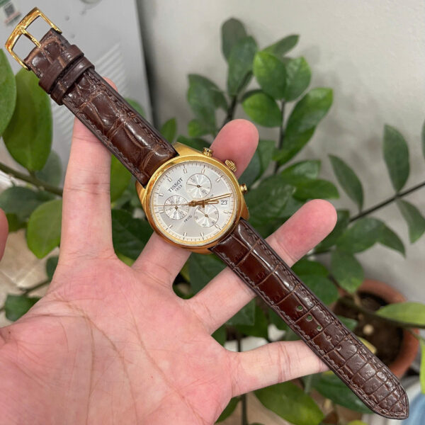 Handcrafted Classic Brown Double-Sided Alligator Leather Watch Strap