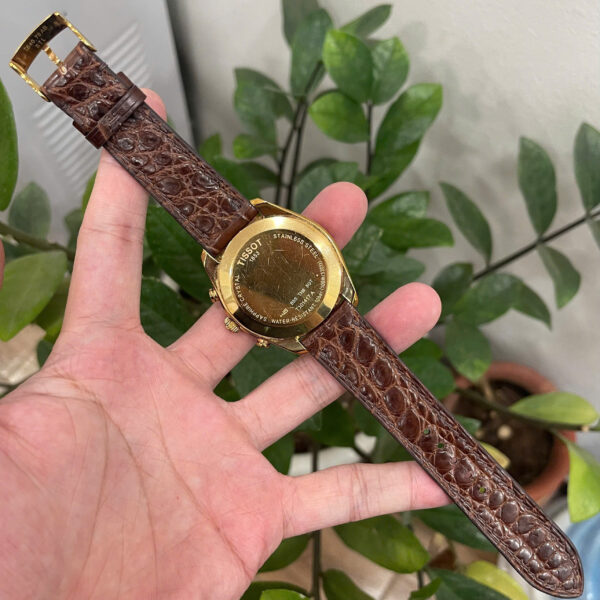 Handcrafted Classic Brown Double-Sided Alligator Leather Watch Strap
