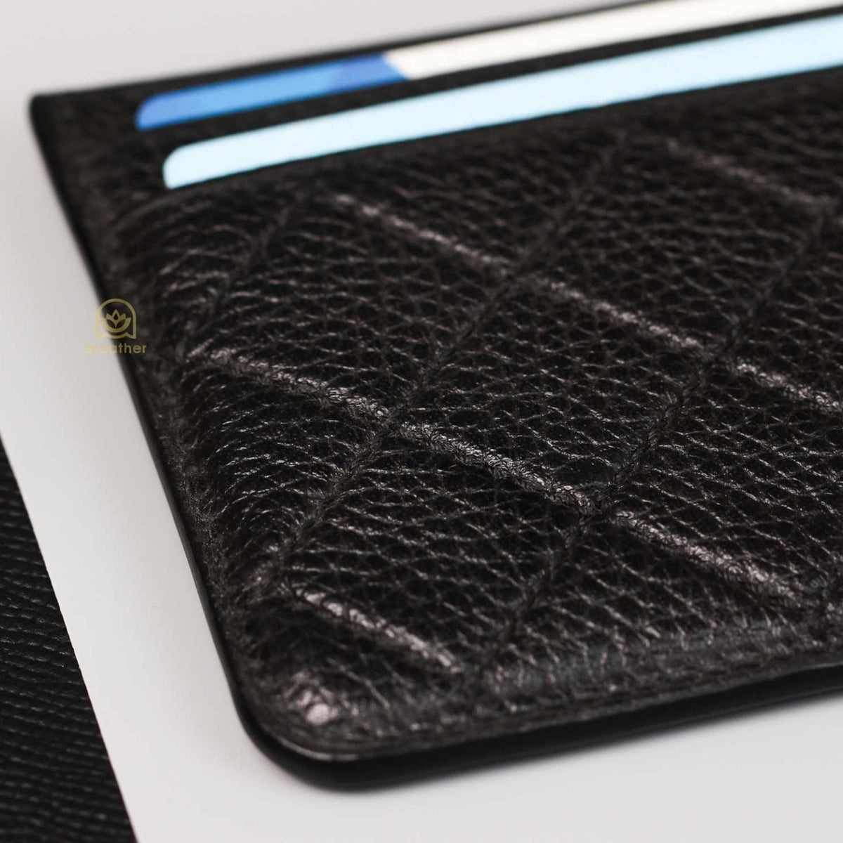 Card Holder in Black Epsom Leather