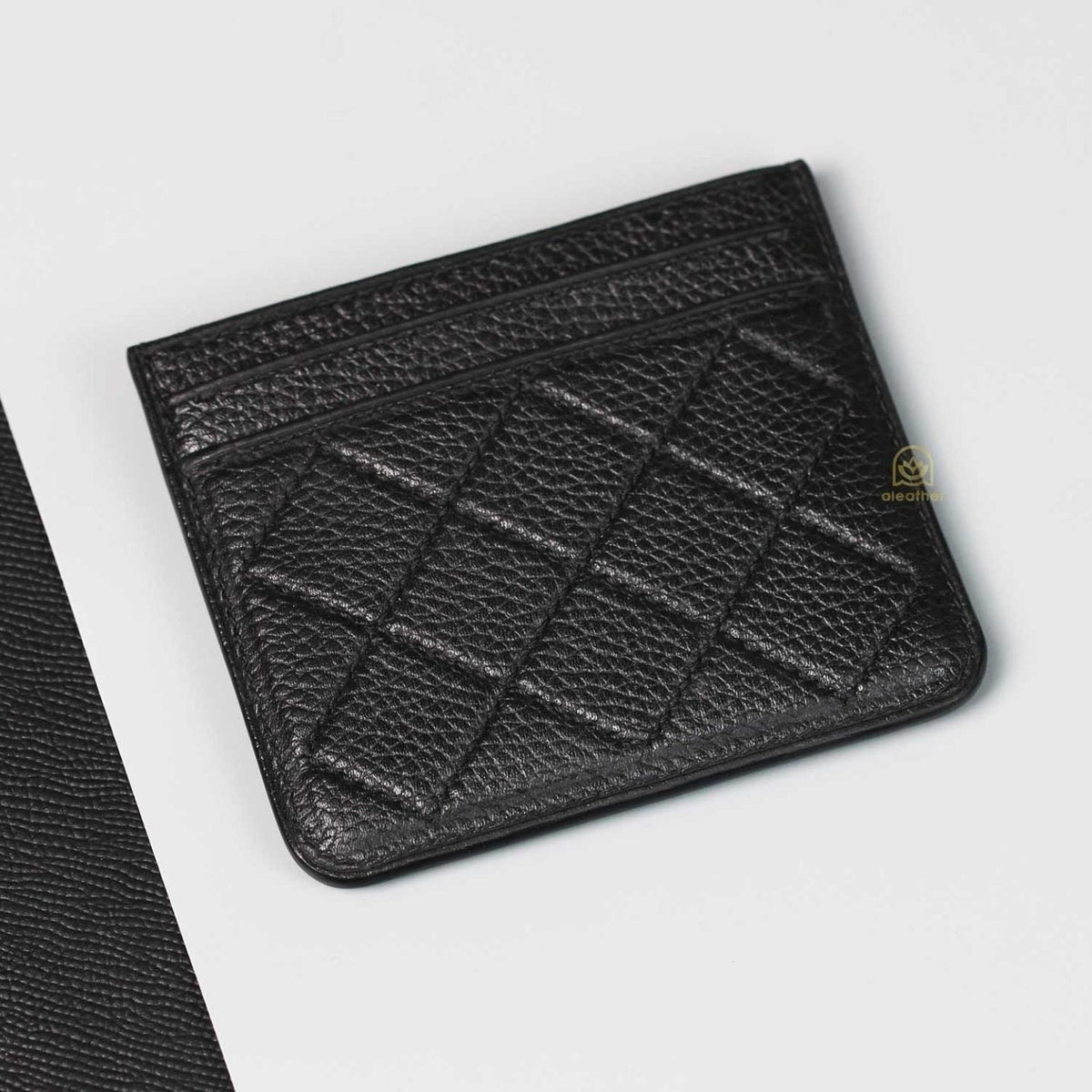 Card Holder in Black Epsom Leather