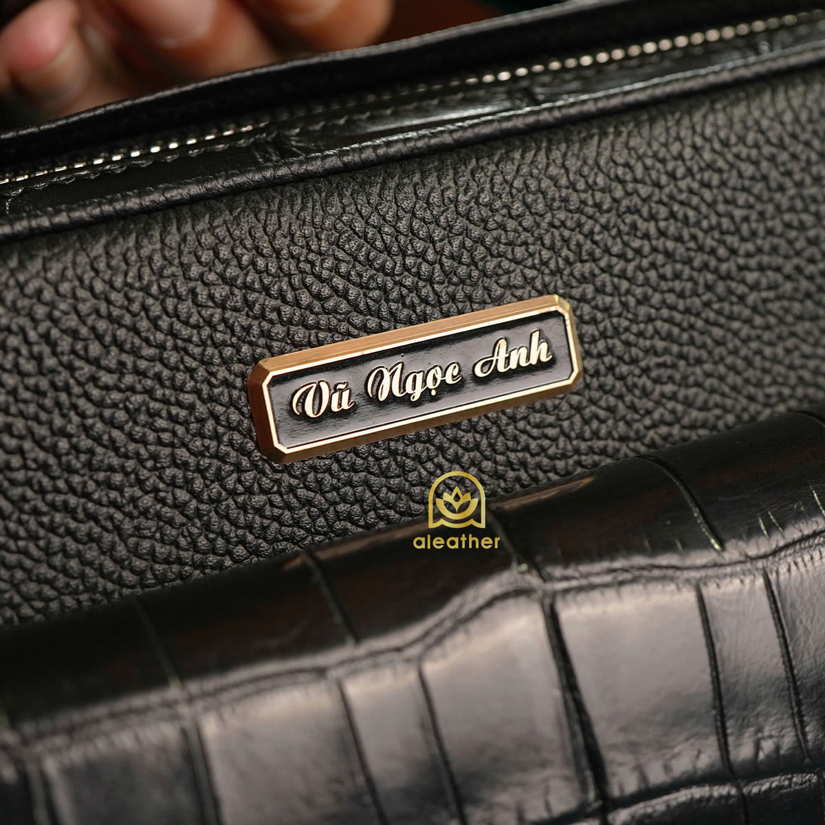 The Voyage Pouch by Aleather — Handmade Togo & Alligator Leather Crossbody