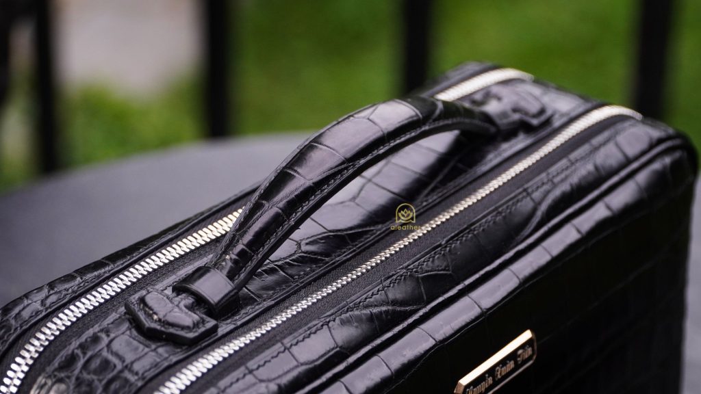 The Double Zip Alligator Clutch by Aleather Handmade