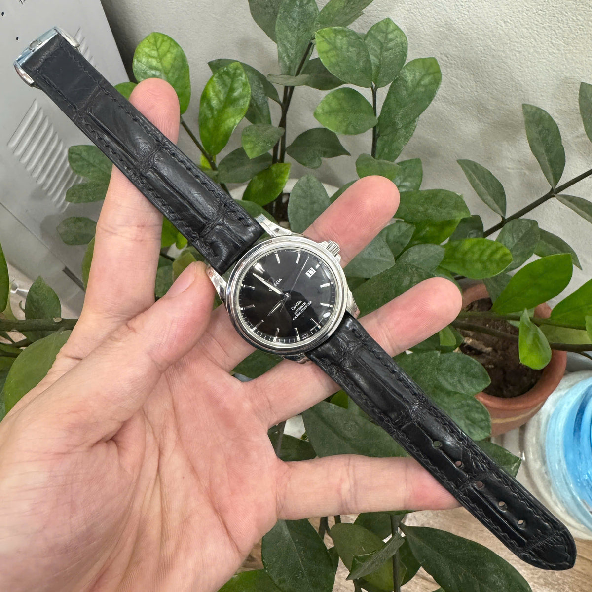Omega Leather Strap – Alligator Watch Band for De Ville – Aleather Handmade