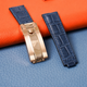 Premium Navy Blue Alligator Leather Strap for Rolex - Handcrafted Replacement Band - Aleather Handmade