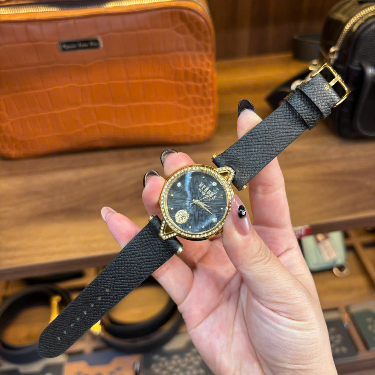 A'leather Handcrafted Premium Cowhide Leather Watch Strap for Versace