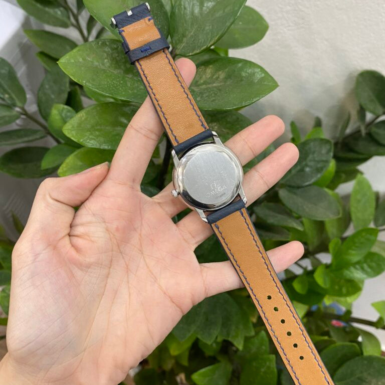 Men's Navy Epsom Leather Watch Strap for Longines
