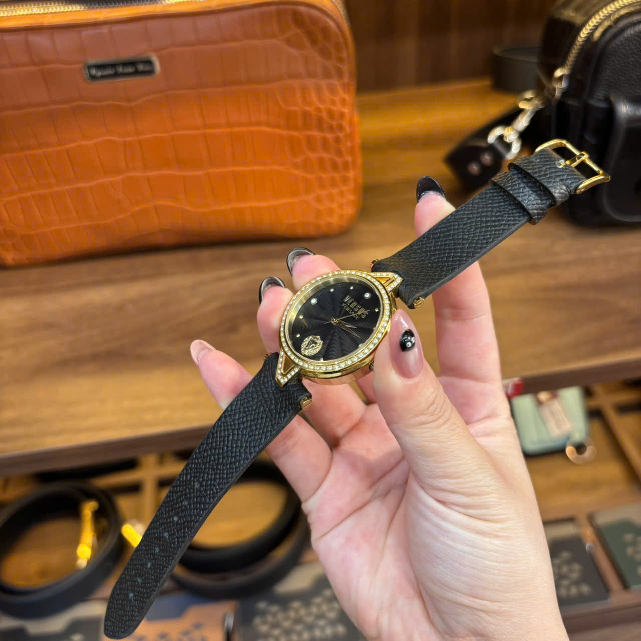 A'leather Handcrafted Premium Cowhide Leather Watch Strap for Versace