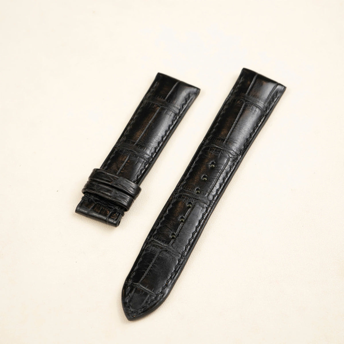 Tank Cartier Alligator Leather Strap – Handcrafted Watch Band for Genuine Cartier OEM Buckle – Aleather Handmade
