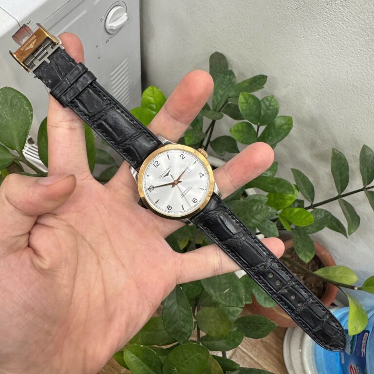 Men's Black Alligator Leather Watch Strap - Handmade Genuine Leather Watch Band - Aleather Handmade
