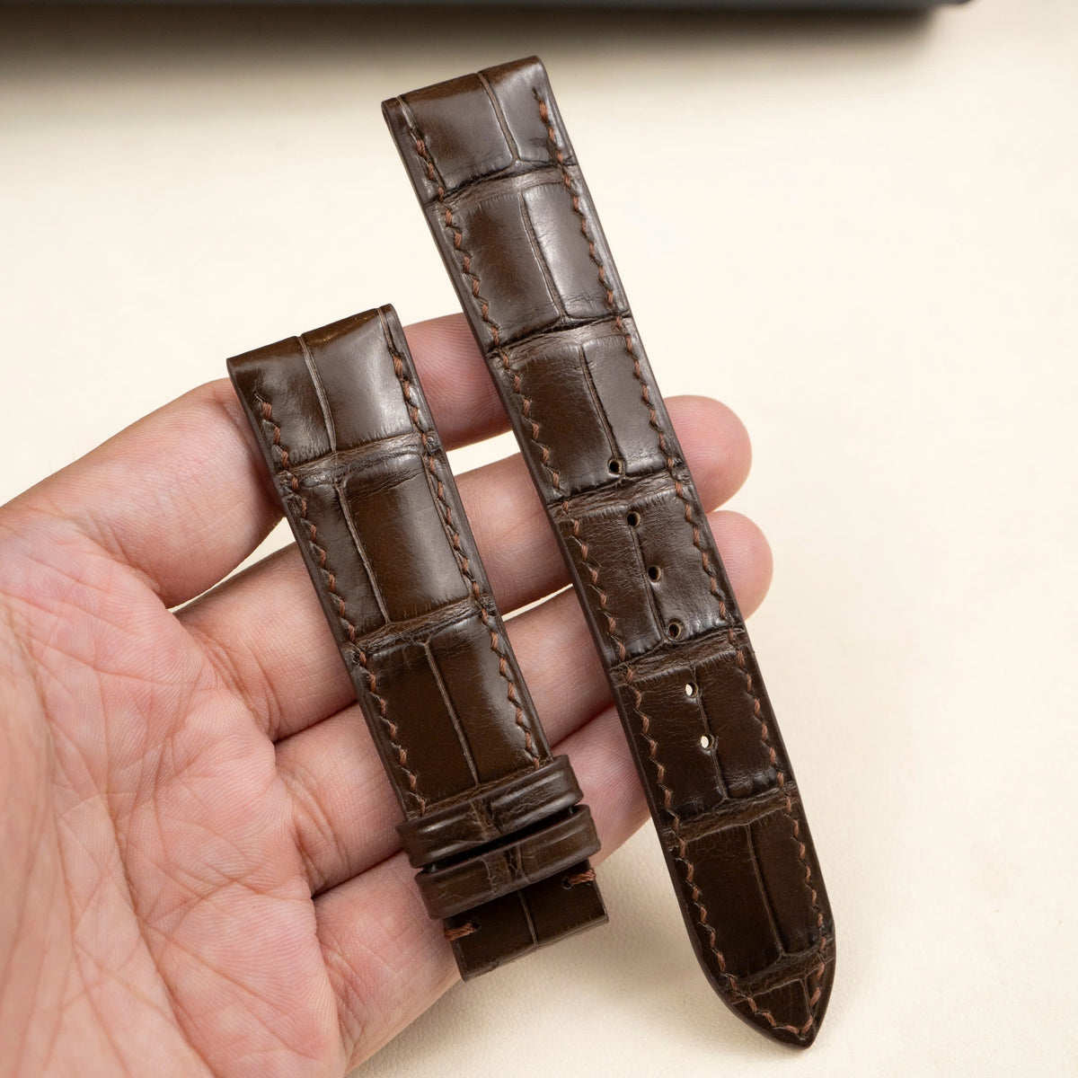 Tank Cartier Alligator Leather Strap – Handcrafted Watch Band for Genuine Cartier OEM Buckle – Aleather Handmade