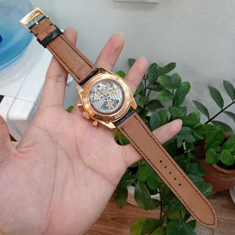 Black Alligator Leather Watch Strap for Zenith El Primero Chronomaster Open Power Reserve