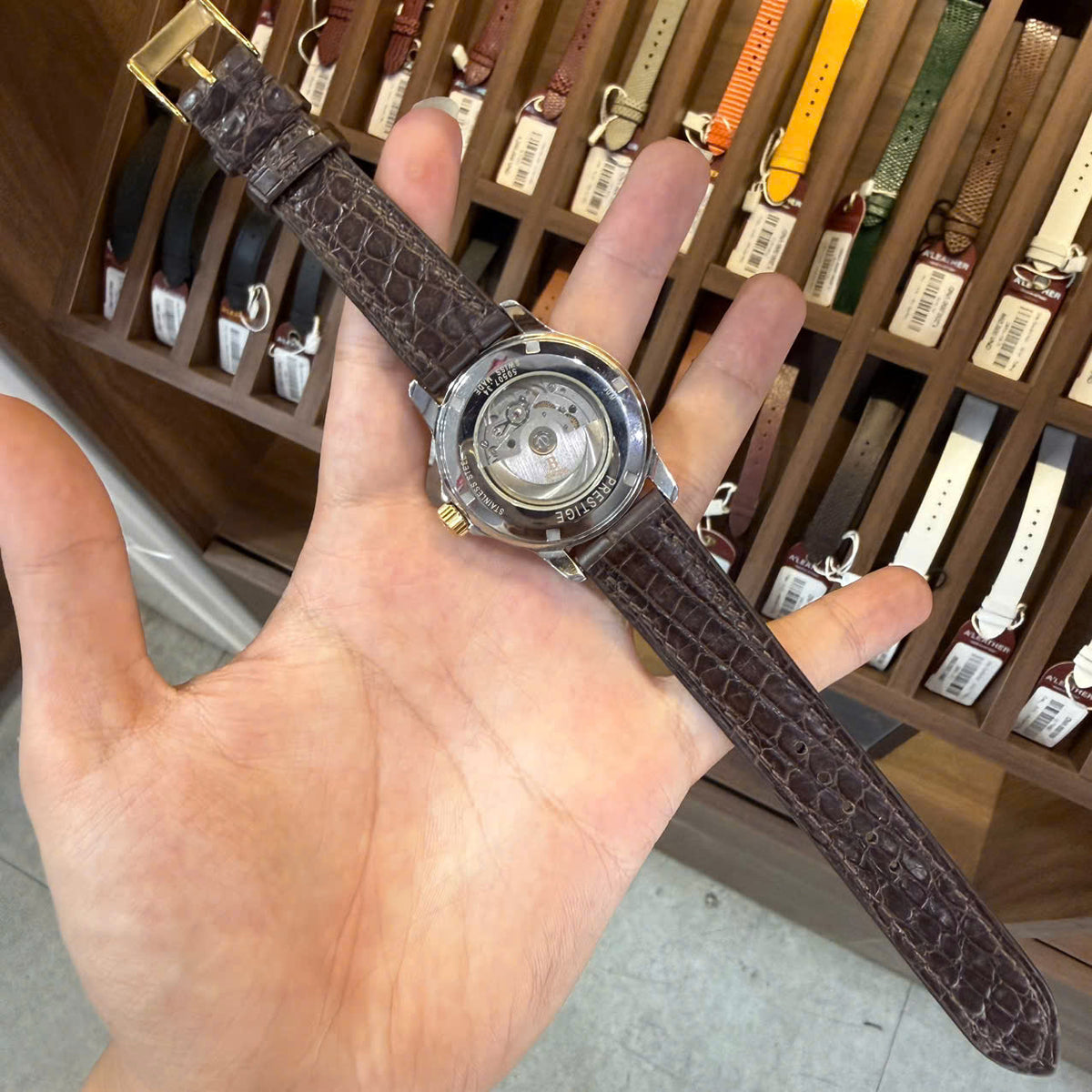 Brown Matte Alligator Leather Watch Strap
