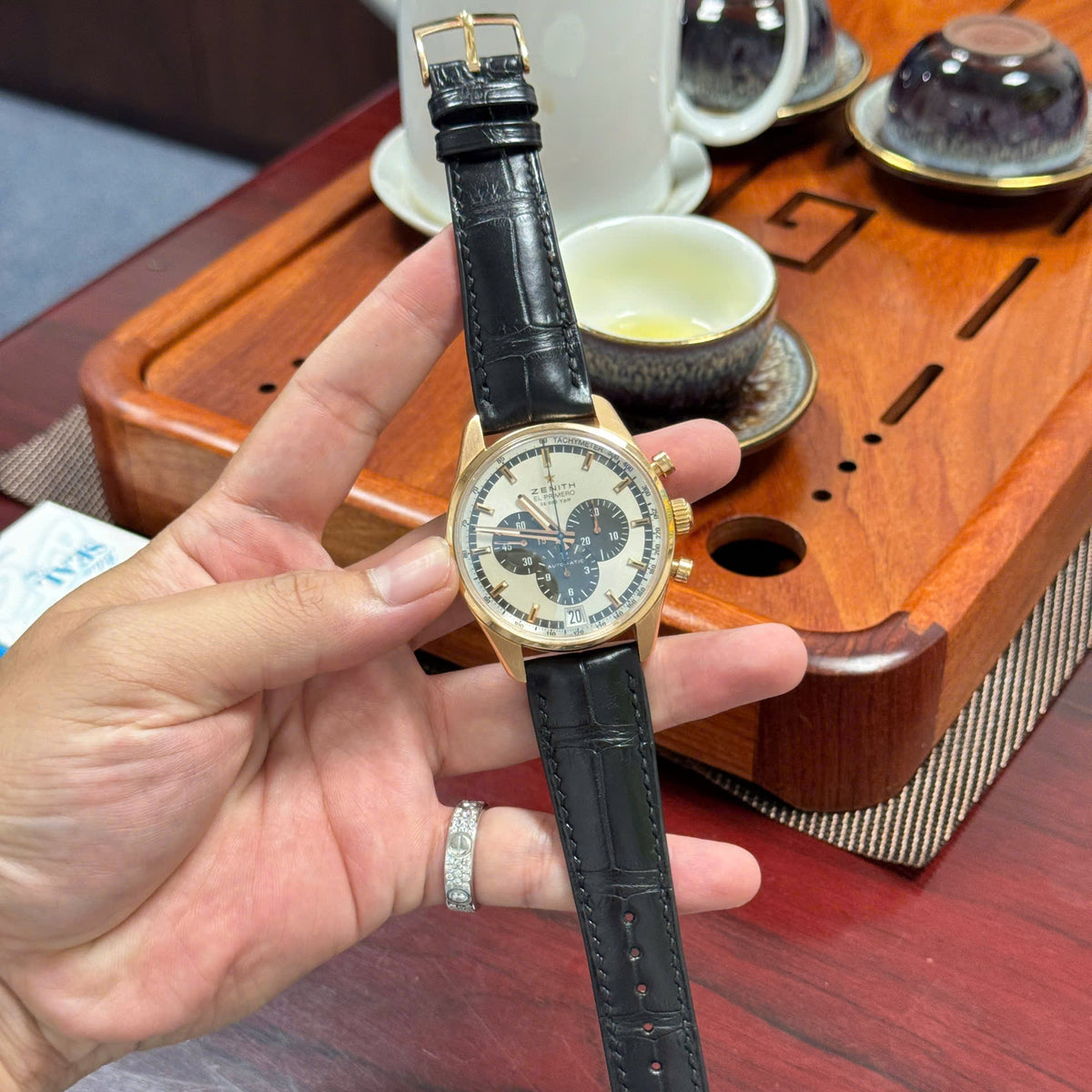 Black Leather Watch Strap for Zenith - Handcrafted Replacement Band - Aleather Handmade
