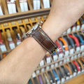 Premium Brown Alligator Leather Strap for Longines - Handcrafted Replacement Band - Aleather Handmade