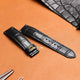 Black Alligator Leather Watch Strap for Longines - Handcrafted Replacement Band - Aleather Handmade