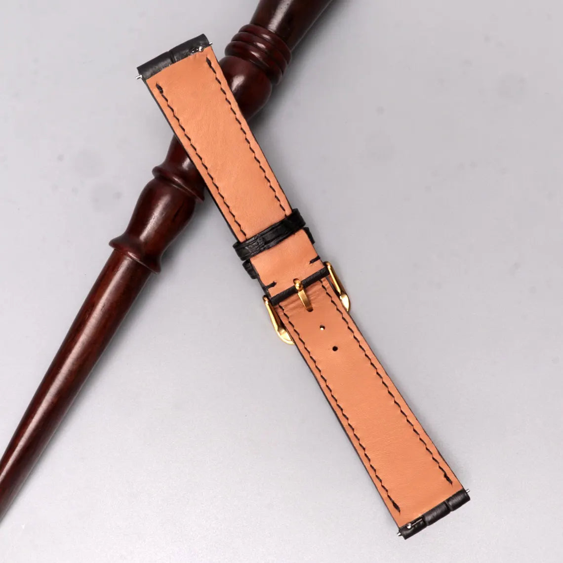 Black Leather Watch Strap for Zenith - Handcrafted Replacement Band - Aleather Handmade
