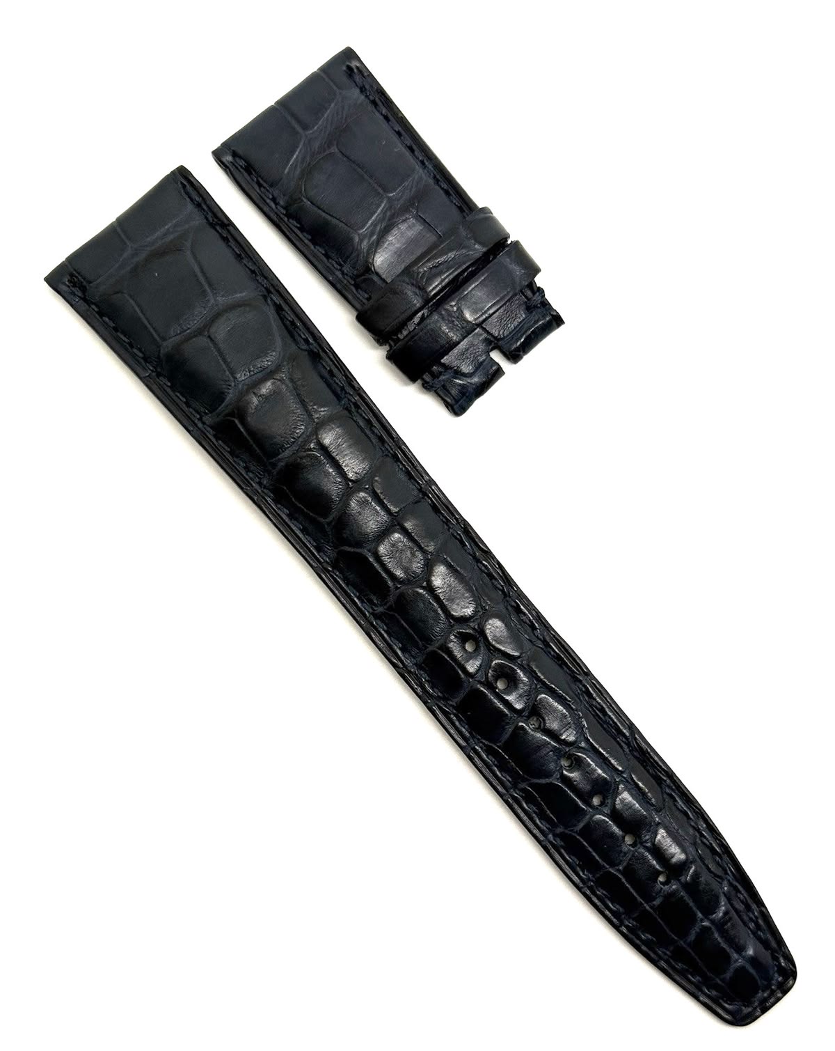 Black Alligator Leather Watch Strap for IWC - Handcrafted Replacement Band - Aleather Handmade