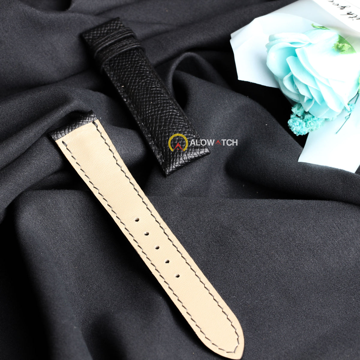 Black Leather Watch Strap for Zenith - Handcrafted Replacement Band - Aleather Handmade