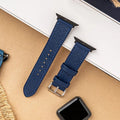 Navy Blue Leather Apple Watch Band - Handcrafted Replacement Strap | Aleather Handmade