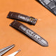 Brown Alligator Leather Watch Strap for Longines - Handcrafted Replacement Band - Aleather Handmade