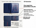 Custom 2 Navy Blue French Alligator Leather Wallet – Personalized Design