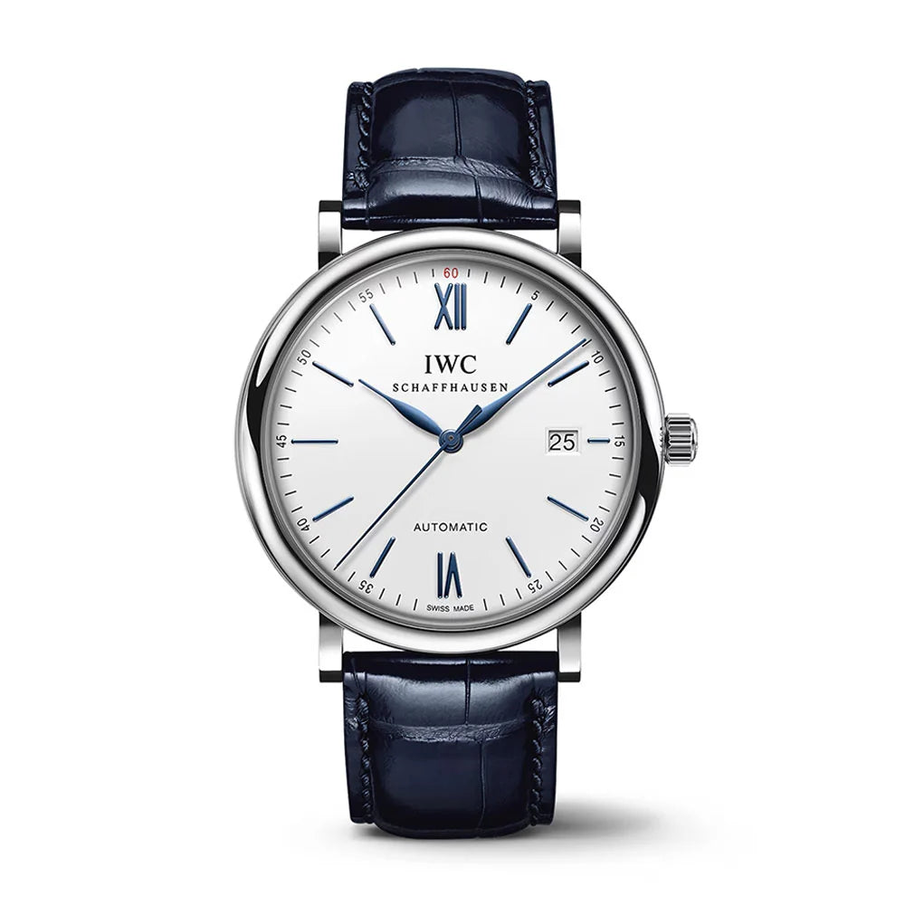 Navy Blue Alligator Leather Watch Strap for IWC - Handcrafted Replacement Band - Aleather Handmade