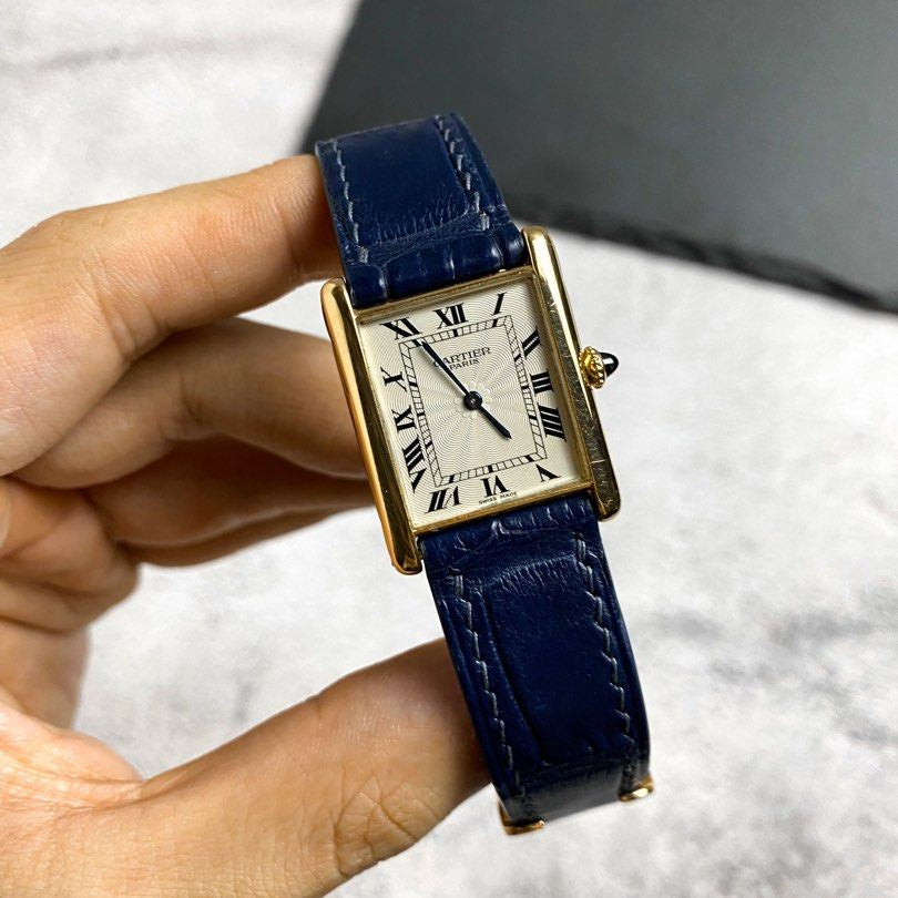 Tank Cartier Alligator Leather Strap – Handcrafted Watch Band for Genuine Cartier OEM Buckle – Aleather Handmade