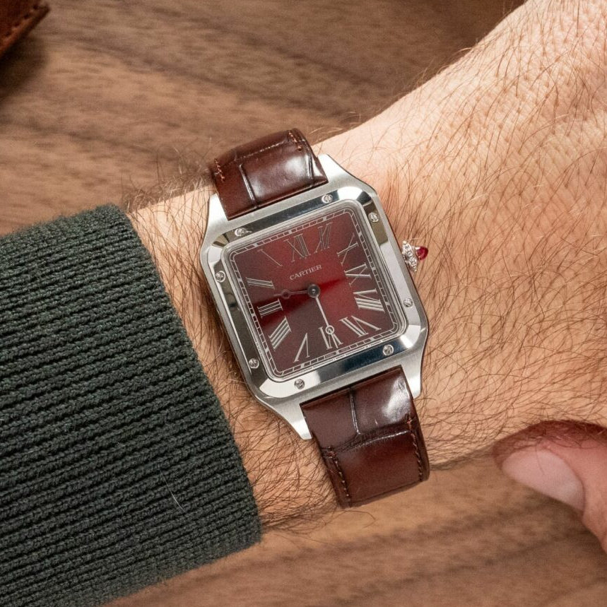 Santos de Cartier Alligator Leather Strap – Handcrafted Watch Band for Genuine Cartier OEM Buckle – Aleather Handmade