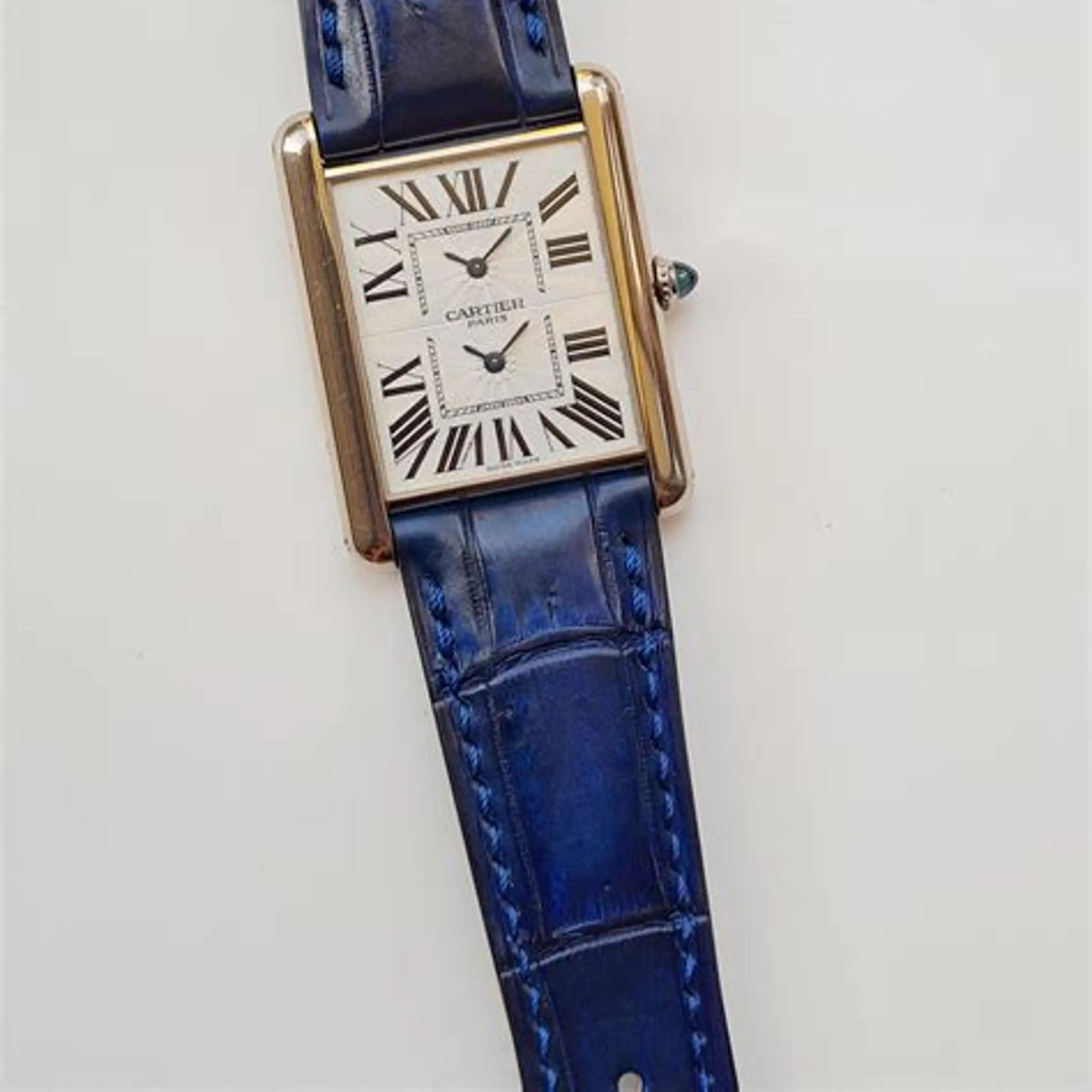 Tank Cartier Alligator Leather Strap – Handcrafted Watch Band for Genuine Cartier OEM Buckle – Aleather Handmade
