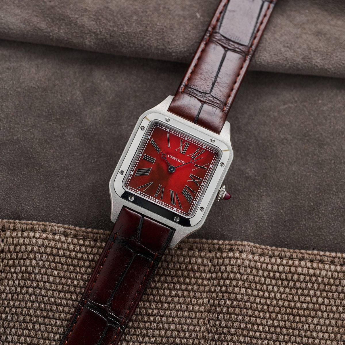 Santos de Cartier Alligator Leather Strap – Handcrafted Watch Band for Genuine Cartier OEM Buckle – Aleather Handmade
