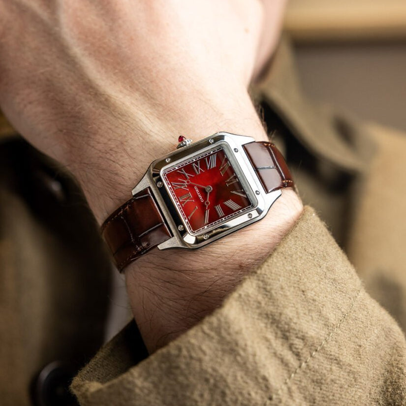 Santos de Cartier Alligator Leather Strap – Handcrafted Watch Band for Genuine Cartier OEM Buckle – Aleather Handmade