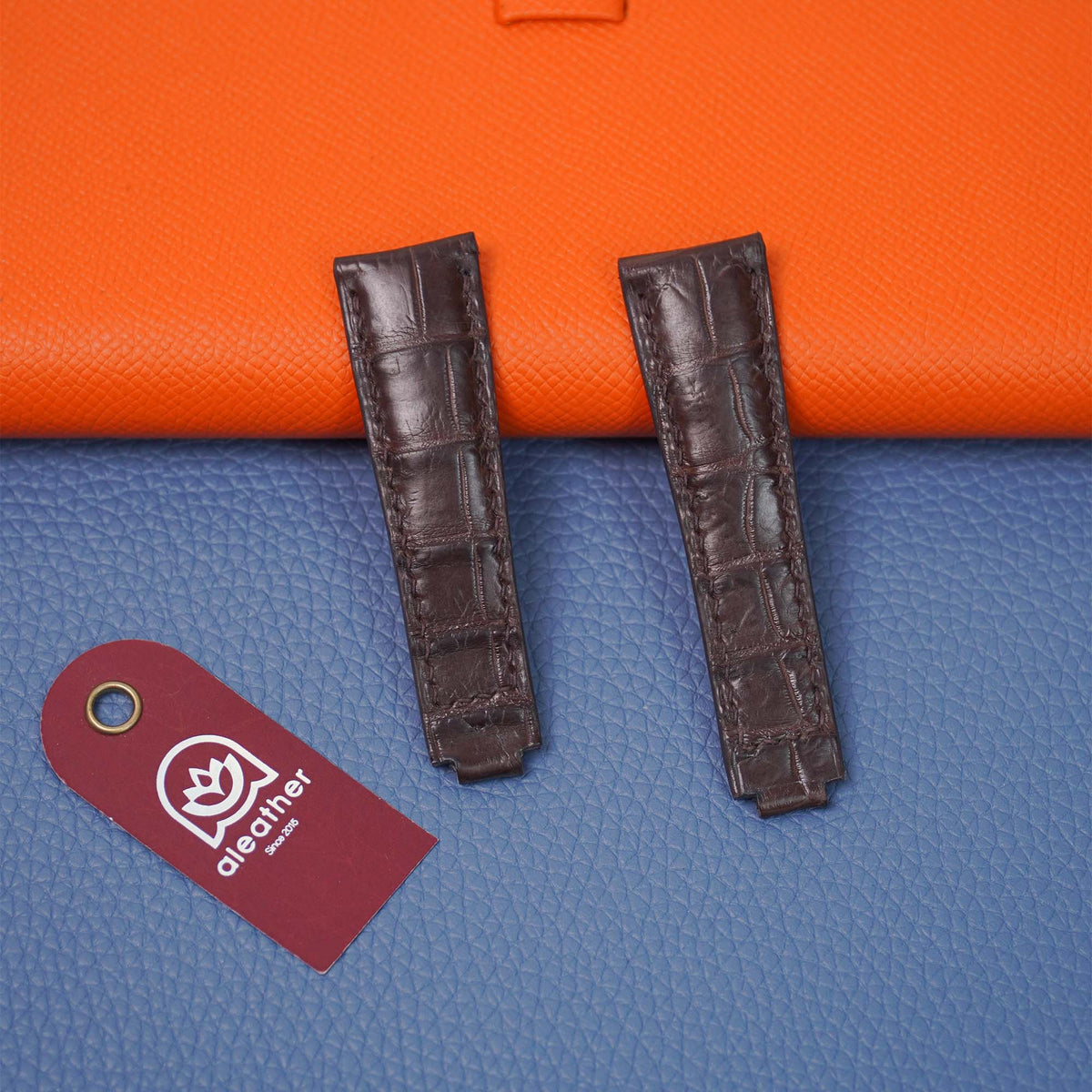 Rolex Daytona Alligator Leather Strap – Handcrafted Watch Band for Genuine Rolex OEM Buckle – Aleather Handmade