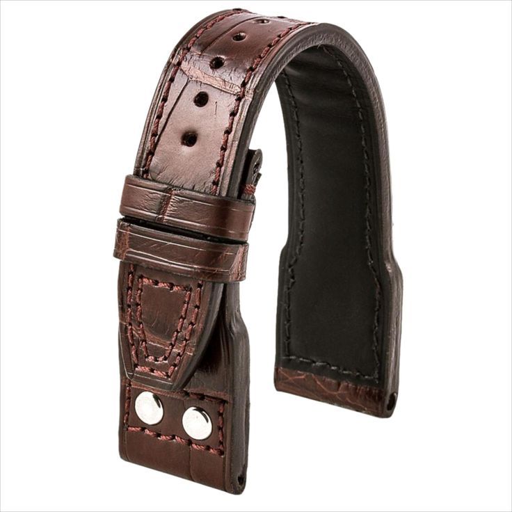 Brown Alligator Leather Watch Strap for IWC - Handcrafted Replacement Band - Aleather Handmade