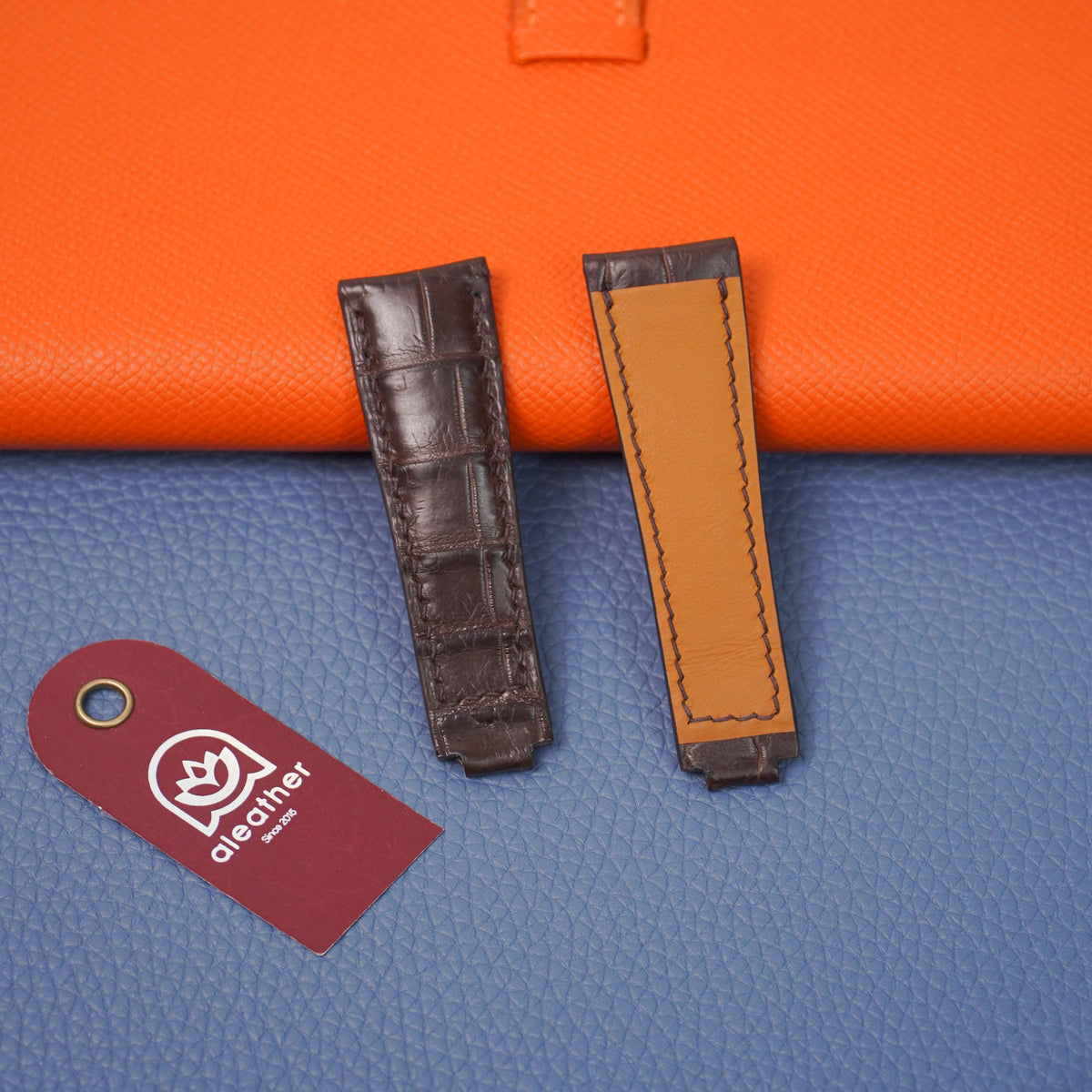 Rolex Daytona Alligator Leather Strap – Handcrafted Watch Band for Genuine Rolex OEM Buckle – Aleather Handmade