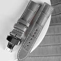 Gray Leather Watch Strap for Panerai - Handcrafted Replacement Band - Aleather Handmade