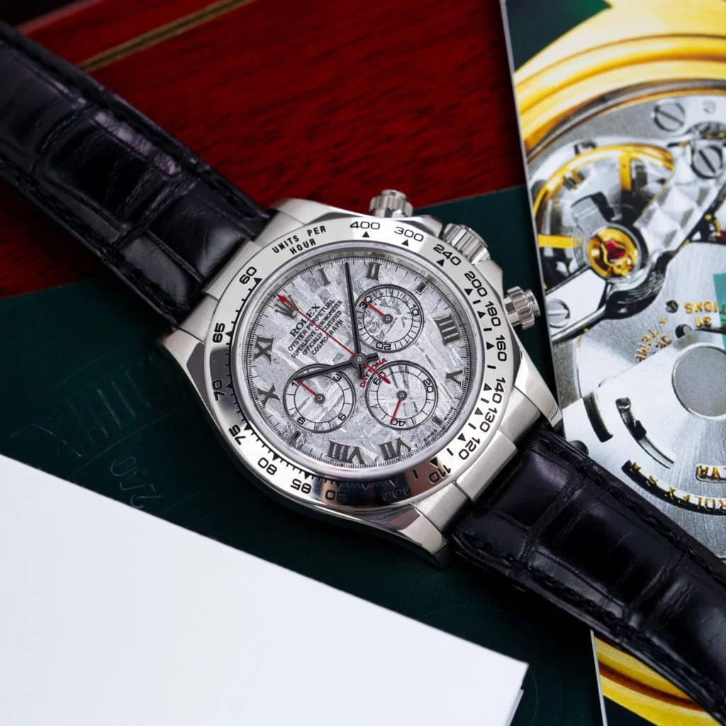 Rolex Daytona Alligator Leather Strap – Handcrafted Watch Band for Genuine Rolex OEM Buckle – Aleather Handmade