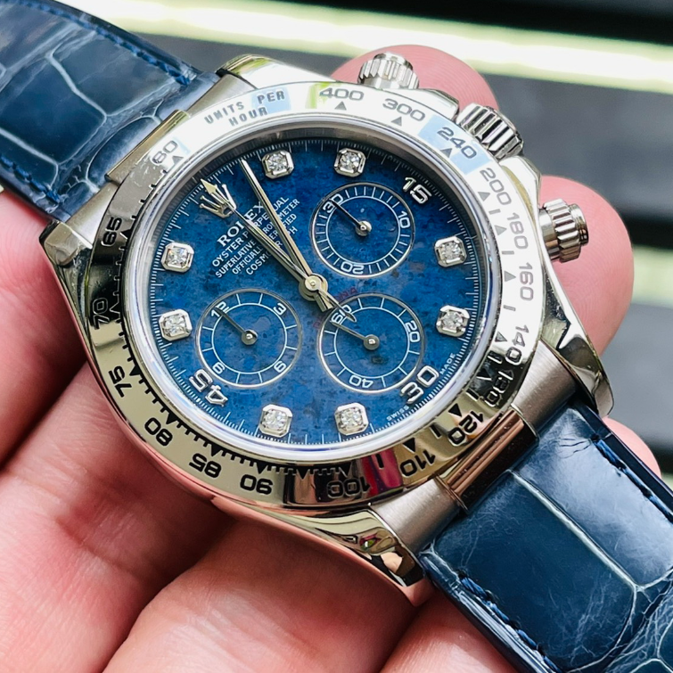 Rolex Daytona Alligator Leather Strap – Handcrafted Watch Band for Genuine Rolex OEM Buckle – Aleather Handmade