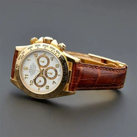 Rolex Daytona Alligator Leather Strap – Handcrafted Watch Band for Genuine Rolex OEM Buckle – Aleather Handmade