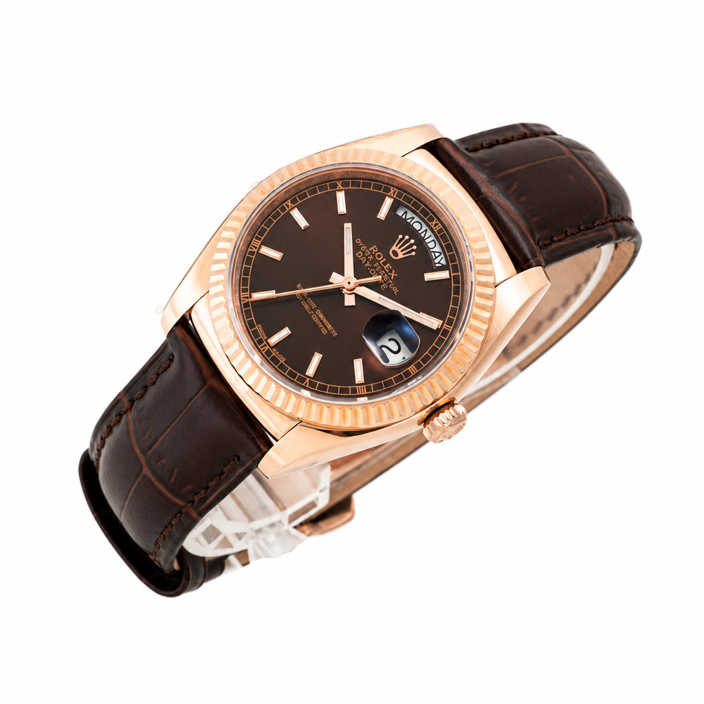 Rolex Day Date Alligator Leather Strap – Handcrafted Watch Band for Genuine Rolex OEM Buckle – Aleather Handmade