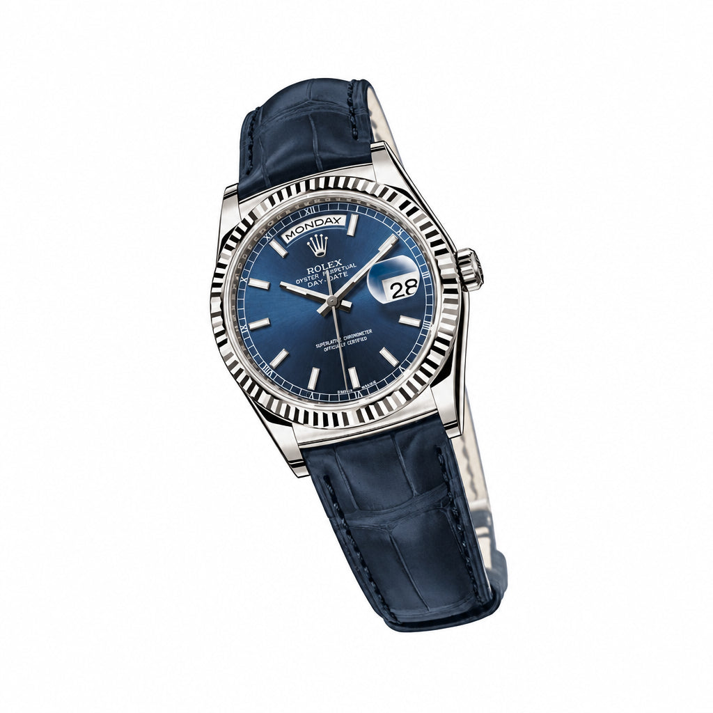 Rolex Day Date Alligator Leather Strap – Handcrafted Watch Band for Genuine Rolex OEM Buckle – Aleather Handmade