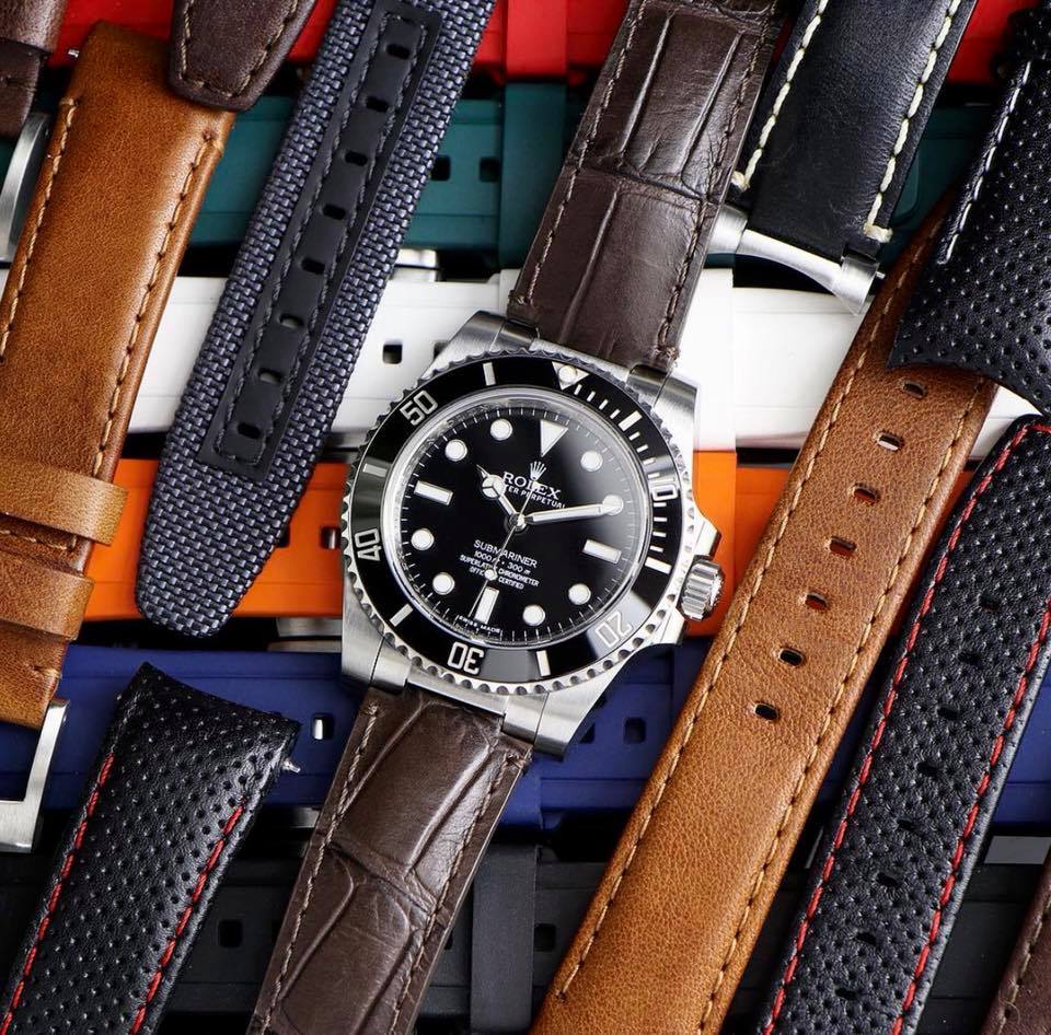 Rolex Submariner Alligator Leather Strap – Handcrafted Watch Band for Genuine Rolex OEM Buckle – Aleather Handmade