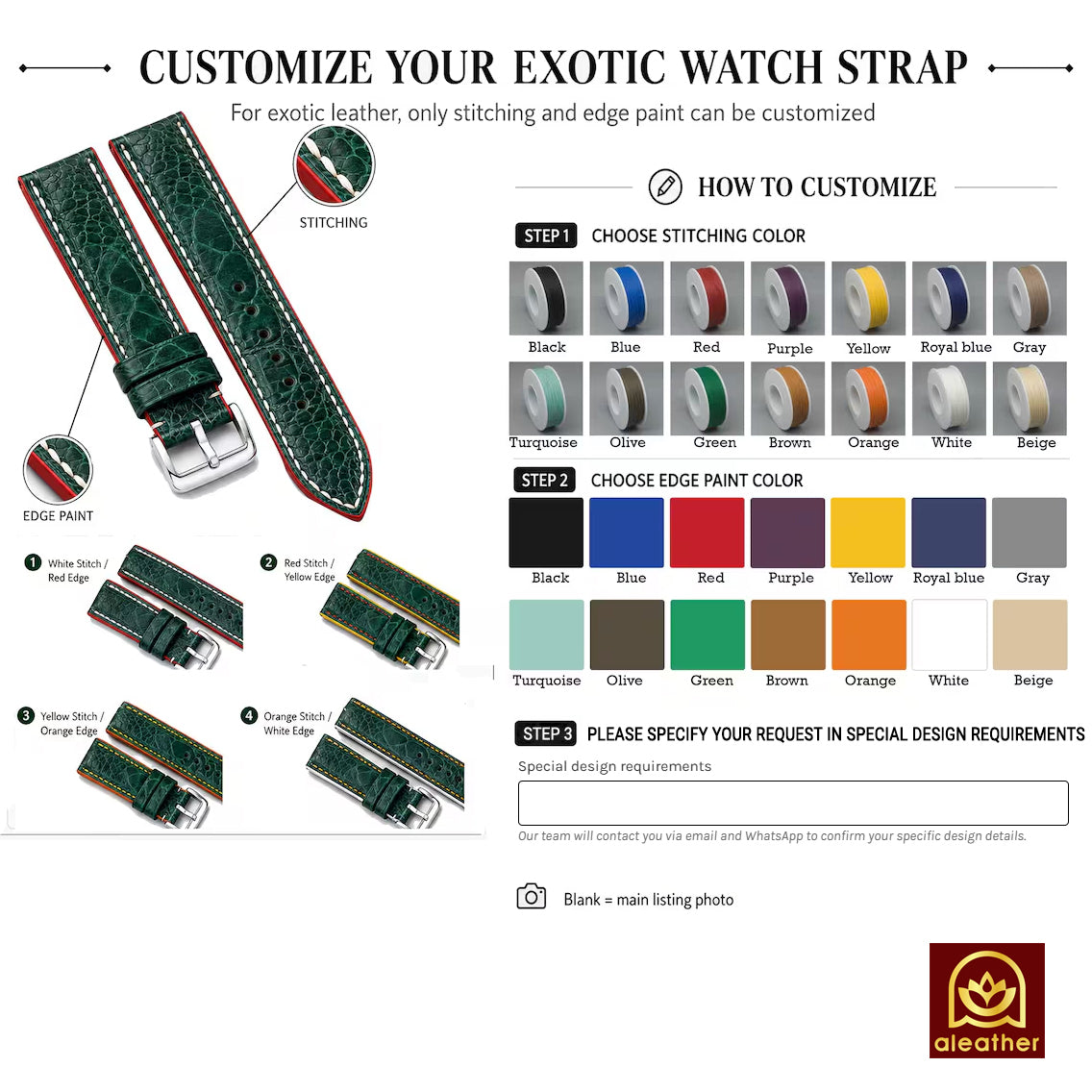 Rolex Yacht Master Alligator Leather Strap – Handcrafted Watch Band for Genuine Rolex OEM Buckle – Aleather Handmade