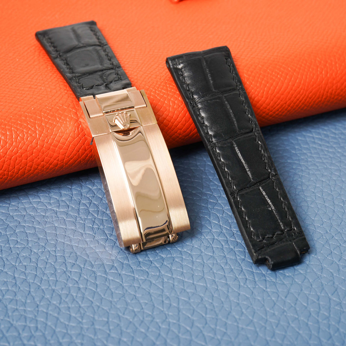 Rolex Daytona Alligator Leather Strap – Handcrafted Watch Band for Genuine Rolex OEM Buckle – Aleather Handmade