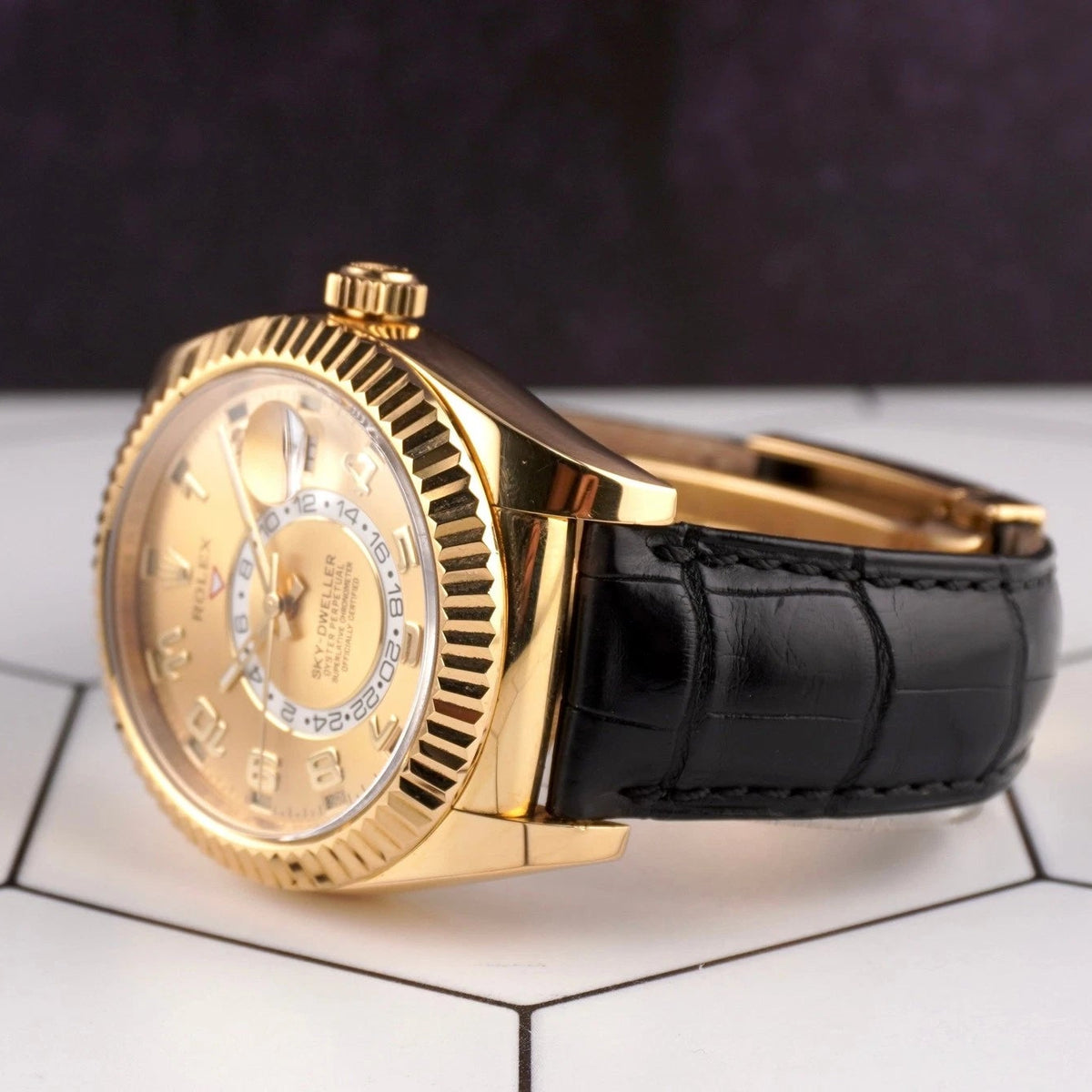 Rolex Dweller Alligator Leather Strap – Handcrafted Watch Band for Genuine Rolex OEM Buckle – Aleather Handmade