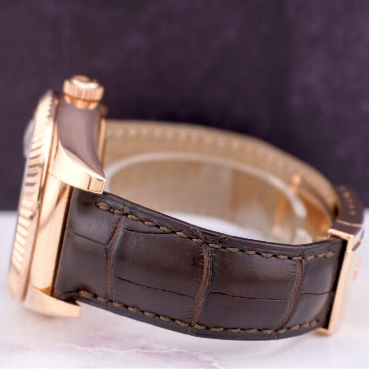 Rolex Dweller Alligator Leather Strap – Handcrafted Watch Band for Genuine Rolex OEM Buckle – Aleather Handmade